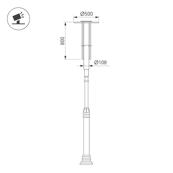 Светильник OXOR-SHADL-O-500x800-35W Day4000 (BK, 120 deg, 230V) IP65  (Arlight, -) Lednikoff