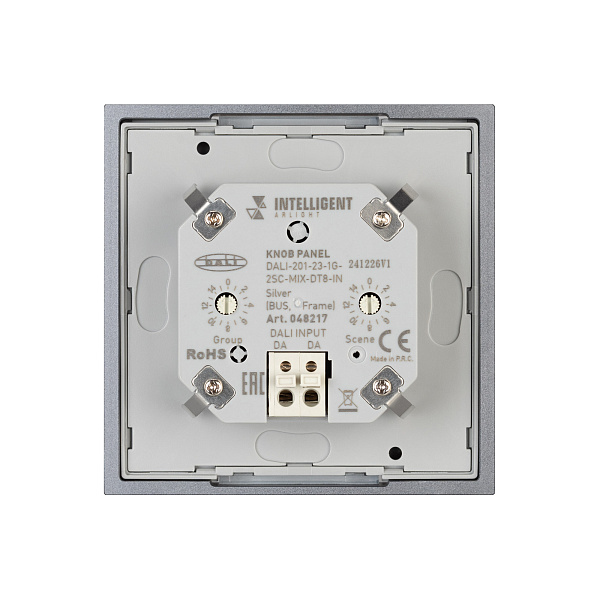 INTELLIGENT ARLIGHT Кнопочная панель DALI-201-23-1G-2SC-MIX-DT8-IN Silver (BUS, Frame) (IARL, IP20 Металл, 3 года) Lednikoff