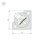Профиль с экраном SL-KANT-H10-ROTATE-2000 IRON GREY (Arlight, Алюминий+пластик) Lednikoff