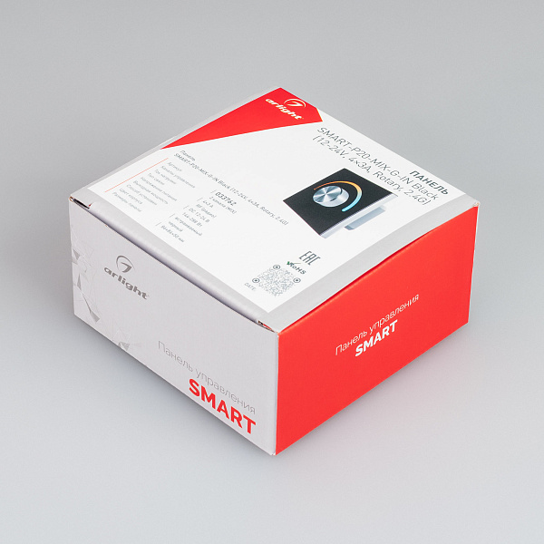 Панель SMART-P20-MIX-G-IN Black (12-24V, 4x3A, Rotary, 2.4G) (Arlight, IP20 Пластик, 5 лет) Lednikoff