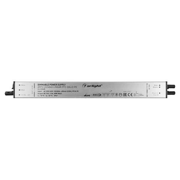 Блок питания ARPV-LG24060-LINEAR-PFC-DALI2-PD (24V, 2.5A, 60W) (Arlight, IP67 Металл, 5 лет) Lednikoff