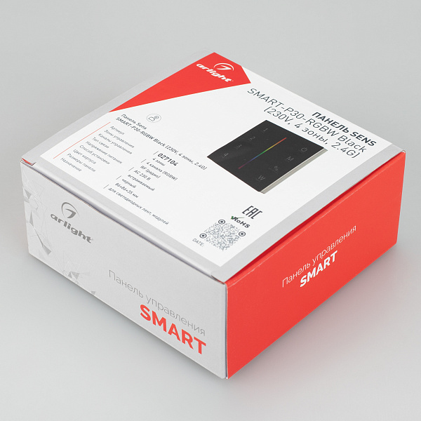 Панель Sens SMART-P30-RGBW Black (230V, 4 зоны, 2.4G) (Arlight, IP20 Пластик, 5 лет) Lednikoff