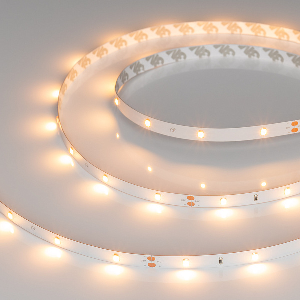 Светодиодная лента RT-A30-8mm 24V Warm2400 (2.9 W/m, IP20, 2835, 5m) (Arlight, Открытый) Lednikoff