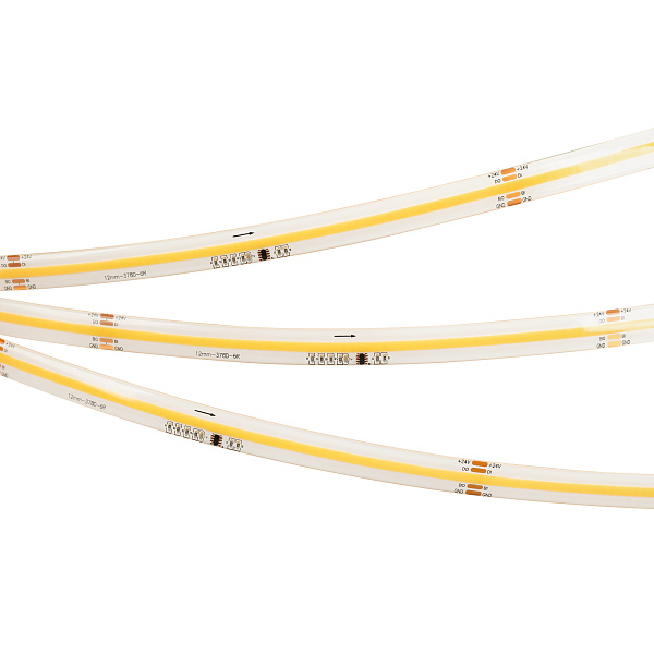 Светодиодная лента герметичная SPI-COB-SE-X378-12mm 24V Warm2700-PX63-BPT (7 W/m, IP65, 5m) (Arlight, бегущий огонь) Lednikoff