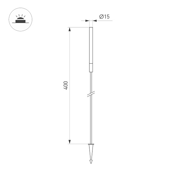 Светильник KT-CATALI-BOLL-H400-0.5W Warm3000 (BK, 160 deg, 24V) (Arlight, IP65 Металл, 3 года) Lednikoff