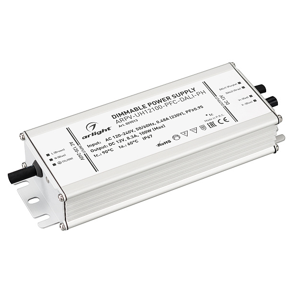 Блок питания ARPV-UH12100-PFC-DALI-PH (12V, 8.3A, 100W) (Arlight, IP67 Металл, 7 лет) Lednikoff