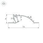 Профиль с экраном ALM-ARC-SINGLE-2000 ANOD+FROST (Arlight, Алюминий) Lednikoff