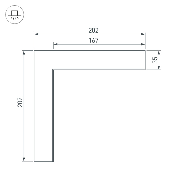 Угол SL-LINIA65-F внутренний (Arlight, Металл) Lednikoff