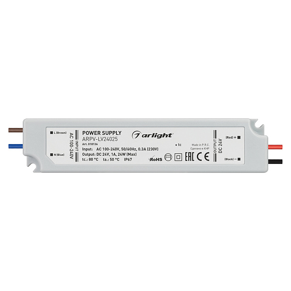 Блок питания ARPV-LV24025 (24V, 1.0A, 24W) (Arlight, IP67 Пластик, 2 года) Lednikoff