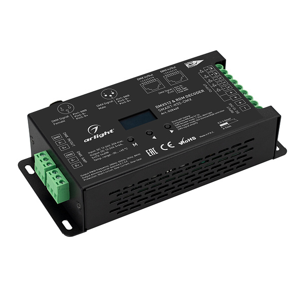 Декодер SMART-K55-DMX (12-24V, 5x6A, XLR3) (Arlight, Металл) Lednikoff