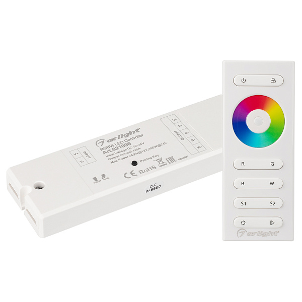 Контроллер SR-2839W White (12-24 В,240-480 Вт,RGBW,ПДУ сенсор)) (Arlight, IP20 Пластик, 1 год) Lednikoff