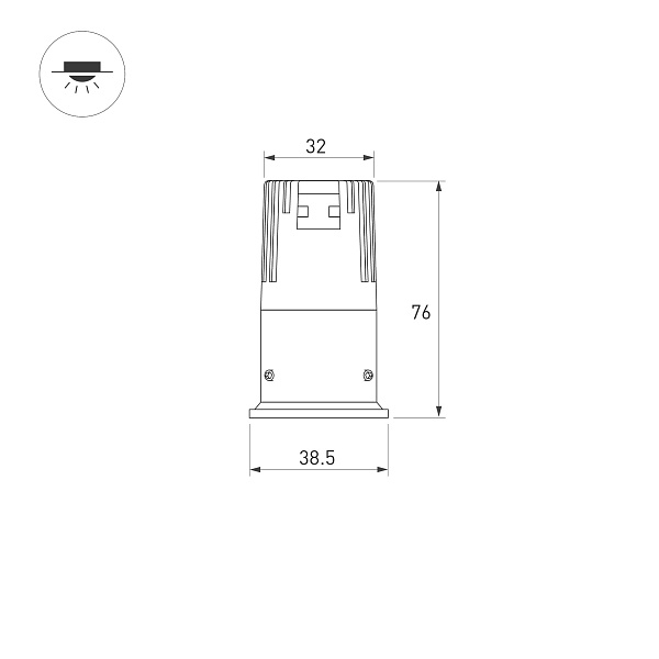 Светильник встраиваемый DL-VEILA-R39-6W Warm3000 (Белый RAL9003, A44x46 deg, 230V) (Arlight, IP20 Металл, 5 лет) Lednikoff