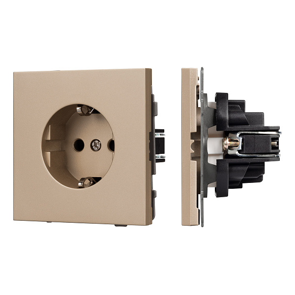 Механизм электрической розетки SCT-TENDO-MEU1-PL-GD (230V, 16A) (Arlight, Песочный) Lednikoff