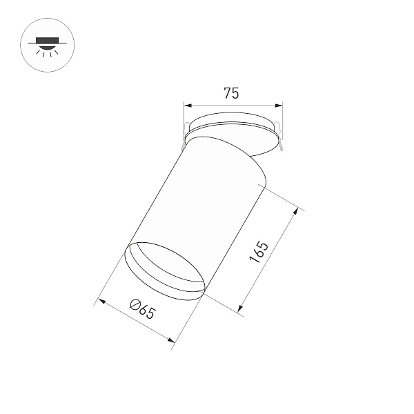 Светильник SP-POLO-BUILT-R65-8W Day4000 (WH-GD, 40 deg) (Arlight, IP20 Металл, 3 года) Lednikoff