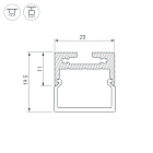 Профиль с экраном SL-LINE-2011M-2500 BLACK+OPAL SQUARE (Arlight, Алюминий) Lednikoff