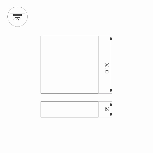 Светильник SP-QUADRO-S170x170-18W Warm3000 (WH, 120 deg, 230V) (Arlight, IP40 Металл, 3 года) Lednikoff