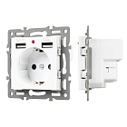 Механизм розетки с USB зарядкой SCT-MUAA-PL-WH (250V, 16A) (Arlight, -) Lednikoff