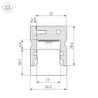 Профиль ARH-FLOOR27-H28-2000 ANOD (Arlight, Металл) Lednikoff
