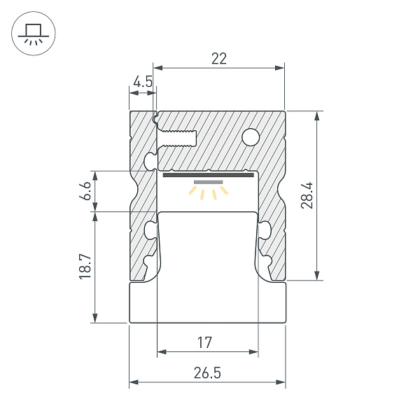 Профиль ARH-FLOOR27-H28-2000 ANOD (Arlight, Металл) Lednikoff