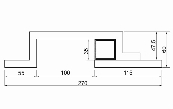 Декоративный Профиль ARL-BAY-SQUARE-35-250 (ГКЛ 12.5мм) (Arlight, -) Lednikoff