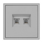 Механизм сдвоенной телефонной розетки SCT-NOBE-MTL2-SFPL-IS (RJ-11, 4C) (Arlight, Никель) Lednikoff