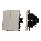 Механизм выключателя двухклавишный непроходной SWT-NOBE-MK02-SFPL-CA (230V, 10A) (Arlight, Кашемир) Lednikoff