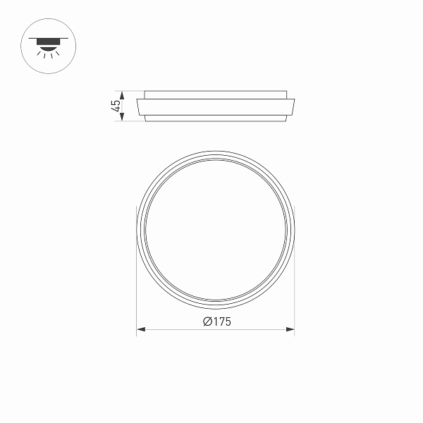 Светильник LGD-GIRO-R175-10W Day4000 (GR, 110 deg, 230V) (Arlight, IP54 Металл, 3 года) Lednikoff