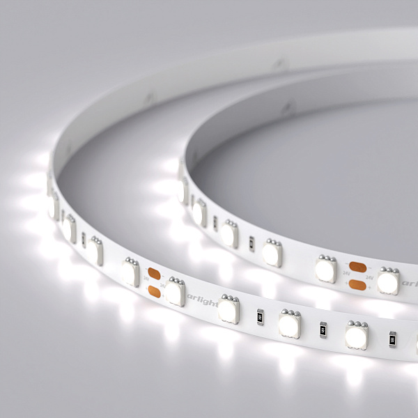 Светодиодная лента RTW 2-5000NC 24V White6000 2x (5060, 300 LED, LUX) (Arlight, 14.4 Вт/м, IP65) Lednikoff