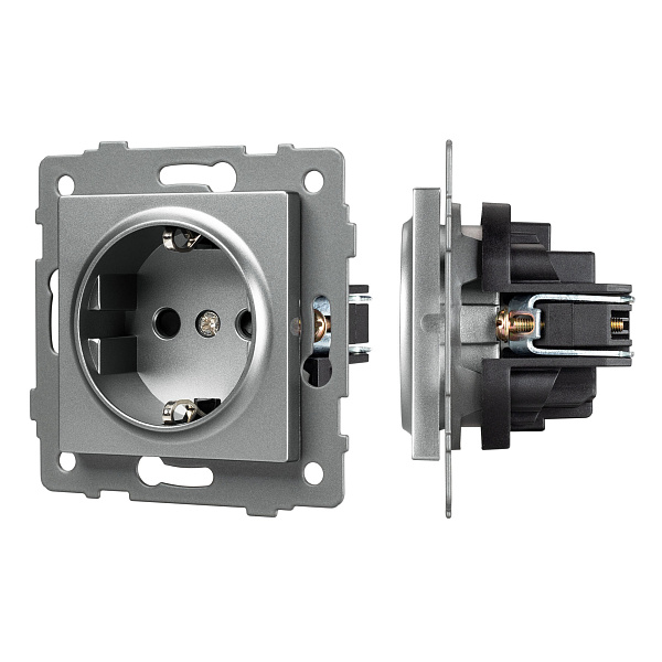 Механизм электрической розетки SCT-MEU1-PL-GR-V (250V, 16A) (Arlight, -) Lednikoff