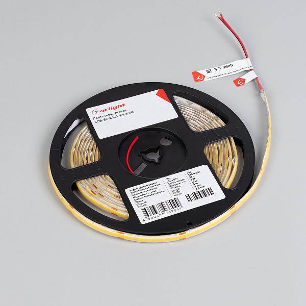 Светодиодная лента герметичная COB-SE-X320-8mm 24V Warm3000 (8 W/m, IP65, 5m) (Arlight, -) Lednikoff