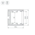 Профиль SL-ARC-3535-D1500-N90 BLACK (1180мм, дуга 1 из 4) (Arlight, Алюминий) Lednikoff