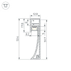 Профиль PLINTUS-H54-2000 BLACK (Arlight, Алюминий) Lednikoff