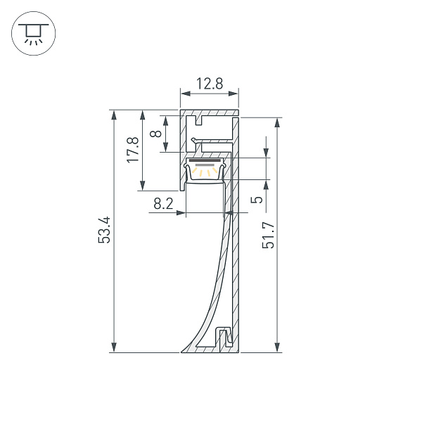 Профиль PLINTUS-H54-2000 BLACK (Arlight, Алюминий) Lednikoff