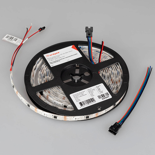 Светодиодная лента герметичная SPI-SE-B60-10mm 12V RGB-PX3-BPT (12 W/m, IP65, 5060, 5m) (Arlight, бегущий огонь) Lednikoff