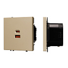 Механизм розетки с быстрой USB зарядкой SCT-NOBE-MUAC-SFPL-FC-GD (65W, QC3) (Arlight, Золотой песок) Lednikoff