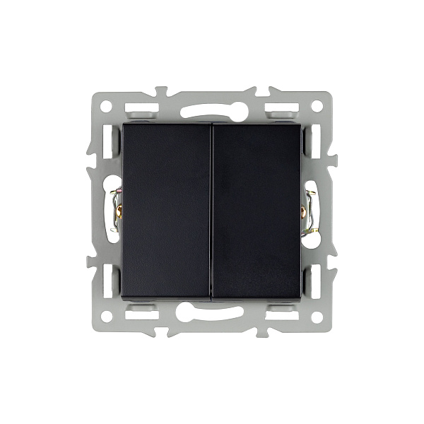 Механизм выключателя двухклавишный непроходной SWT-MK02-PL-BK (250V, 16A) (Arlight, -) Lednikoff
