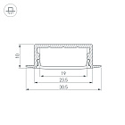 Профиль ARH-WIDE-F-H10-2000 ANOD (Arlight, Алюминий) Lednikoff