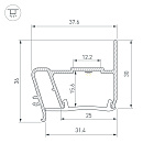 Профиль STRETCH-S-30-WALL-SIDE-2000 (STEP) (Arlight, Алюминий) Lednikoff