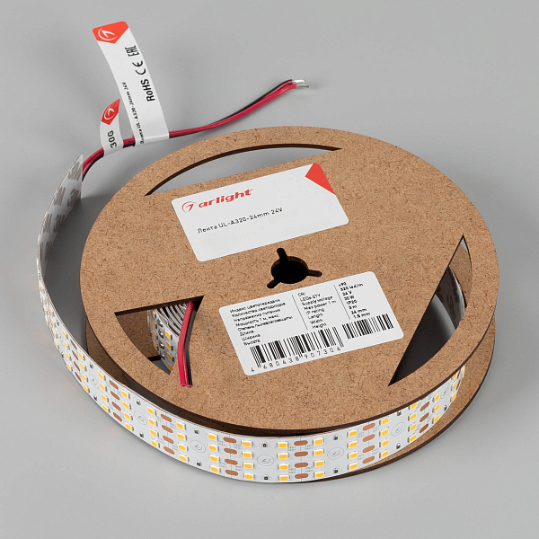Светодиодная лента UL-A320-24mm 24V Warm3000 (30 W/m, IP20, 3m) (Arlight, 7 лет) Lednikoff