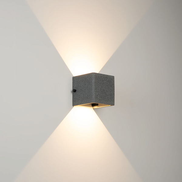 Светильник LGD-PERAN-WALL-S120x120-6W Warm3000 (BK, 0-80 deg, 230V) (Arlight, IP65 Бетон, 3 года) Lednikoff