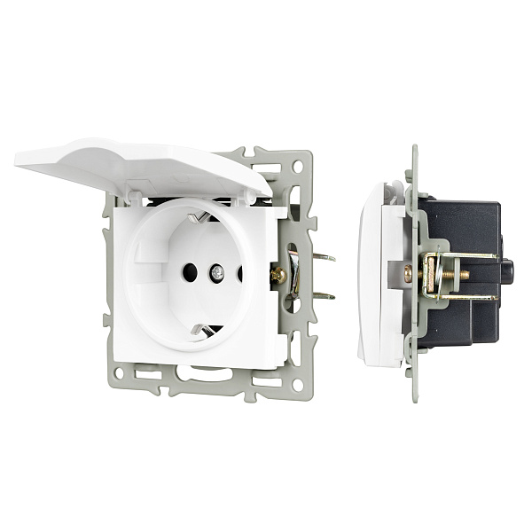 Механизм розетки влагозащищённый SCT-MCP-PL-WH (250V, 16A) (Arlight, -) Lednikoff