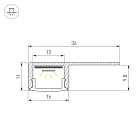 Профиль ARH-DECORE-S12-LINE-EDGE-2000 ANOD (Arlight, Алюминий) Lednikoff