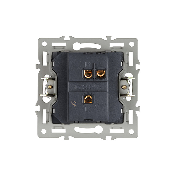 Механизм выключателя одноклавишный проходной SWT-MKP1-PL-GR (250V, 16A) (Arlight, -) Lednikoff