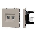 ARL NOBE Розетка компьютерная двойная софт-тач кашемир SCT-MPC2-SFPL-CA (2хRJ-45, CAT6) (Arlight, -) Lednikoff