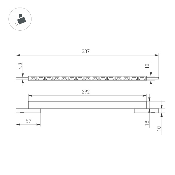 Светильник MAG-MICROCOSM-LASER-L300-15W Warm3000 (BK, 30 deg, 24V) (Arlight, IP20 Металл, 3 года)