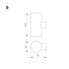 Светильник KT-RAY-WALL-TWIN-R46-2x3W Warm3000 (GR, 24 deg, 24V) (Arlight, IP65 Металл, 3 года) Lednikoff