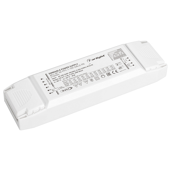 Блок питания ARJ-SP-40-PFC-1-10V-DALI2-PD (40W, 700-1200mA) (Arlight, IP20 Пластик, 5 лет) Lednikoff