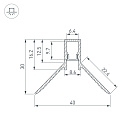 Профиль DECORE-S6-INT-COMFORT-2000 ANOD внутренний (Arlight, Алюминий) Lednikoff