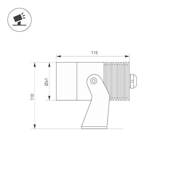 Светильник ALT-RAY-R61-12W Day4000 (DG, 6 deg, 230V) (Arlight, IP67 Металл, 3 года) Lednikoff