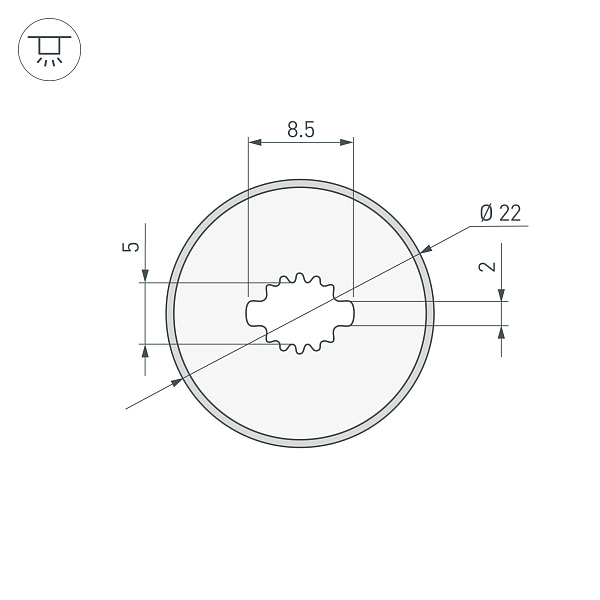Силиконовый профиль WPH-FLEX-D22-360deg-S8-5m BLACK (Arlight, Силикон) Lednikoff